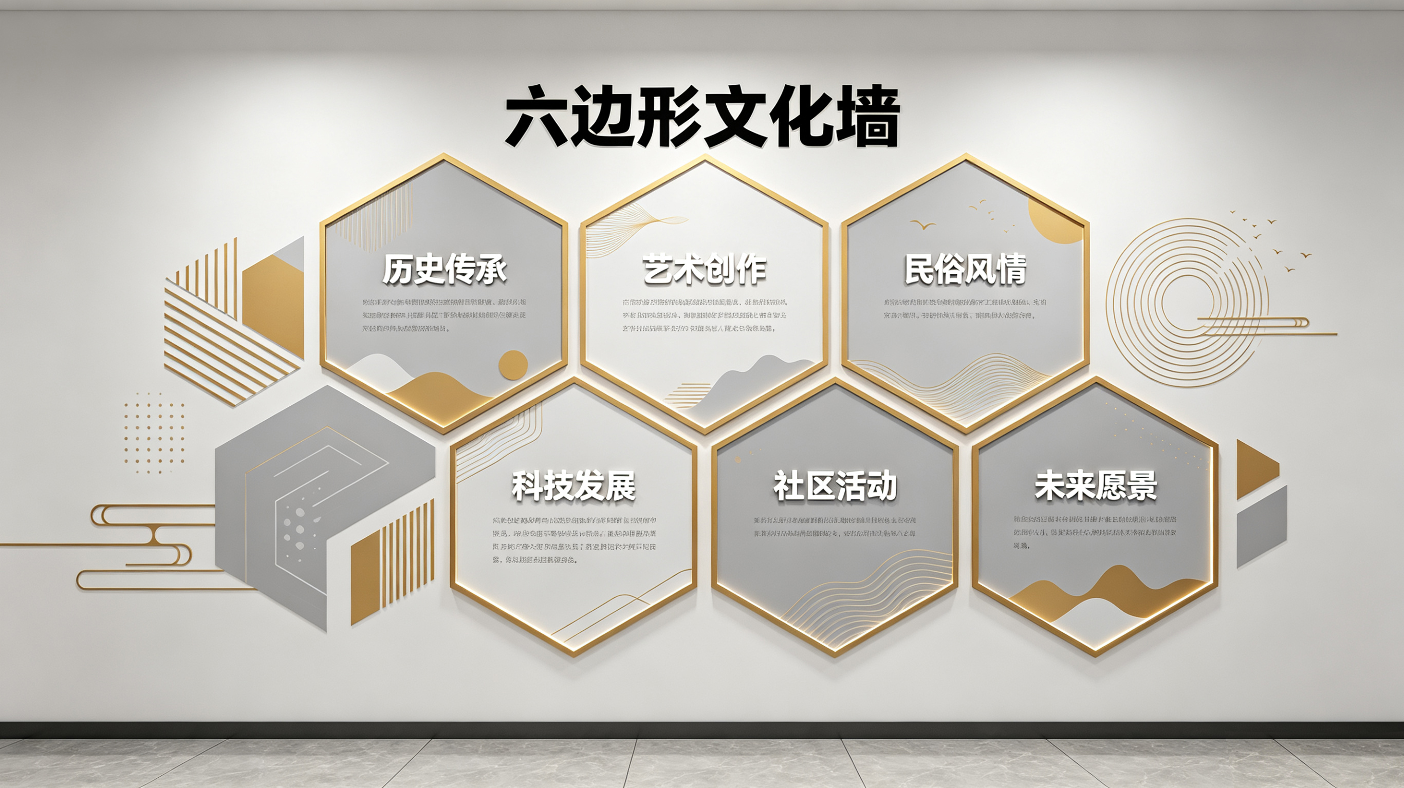  雅江企业文化墙 | 六边形信息美学